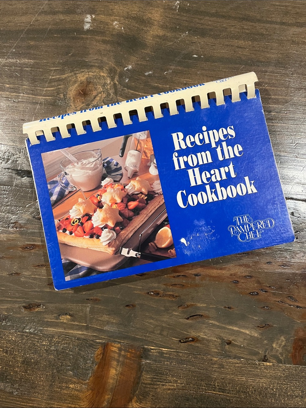 The Pampered Chef Blue Spiral-Bound Recipes from the Heart Cookbook